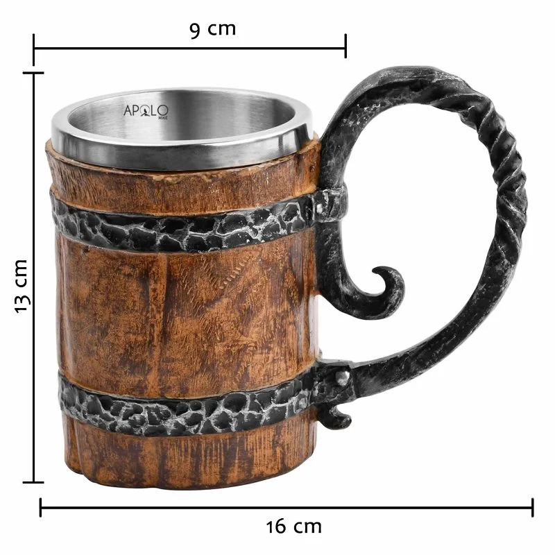 Vaso Mug Jarra Barril Cerveza Estilo Medieval Coleccionable