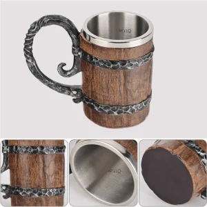 Vaso Mug Jarra Barril Cerveza Estilo Medieval Coleccionable