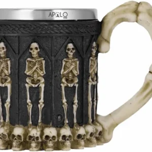 Vaso Taza Mug Decorativo Esqueletos Calaveras Acero Coleccionable