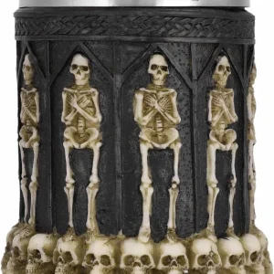 Vaso Taza Mug Decorativo Esqueletos Calaveras Acero Coleccionable