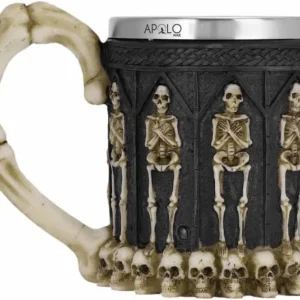 Vaso Taza Mug Decorativo Esqueletos Calaveras Acero Coleccionable