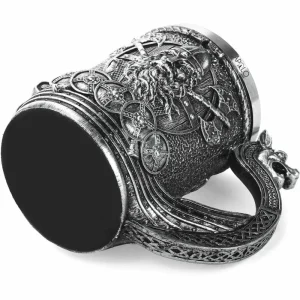 Vaso Taza Mug Vikingo Medieval Mango De Dragon Acero Inoxidable