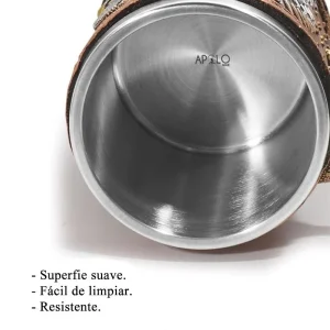 Vaso Taza Mug Decorativo Diseño Militar Balas Acero Coleccionable