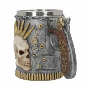 Vaso Taza Mug Decorativo Calavera Punk Acero Coleccionable
