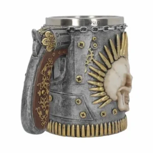 Vaso Taza Mug Decorativo Calavera Punk Acero Coleccionable