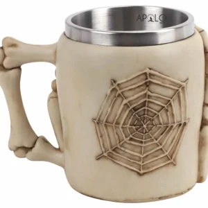 Vaso Taza Mug Decorativo Calavera Con Manos Esqueleto Coleccionable
