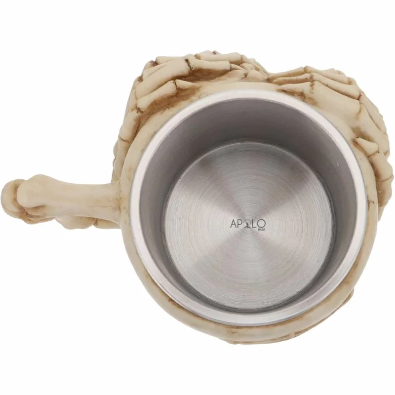 Vaso Taza Mug Decorativo Calavera Con Manos Esqueleto Coleccionable