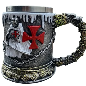 Vaso Taza Mug Decorativo Caballero Templario Coleccionable
