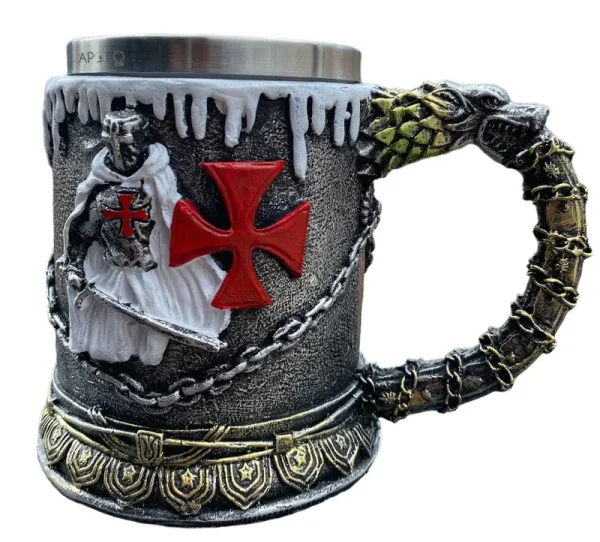 Vaso Taza Mug Decorativo Caballero Templario Coleccionable