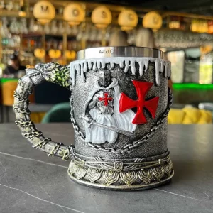 Vaso Taza Mug Decorativo Caballero Templario Coleccionable