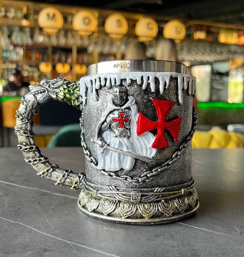 Vaso Taza Mug Decorativo Caballero Templario Coleccionable