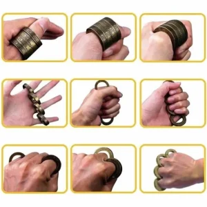 Manopla Plegable Defensa Personal Anillo Puño Nudillo Acero