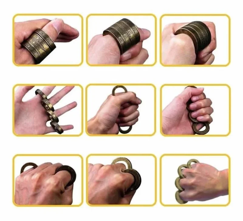 Manopla Plegable Defensa Personal Anillo Puño Nudillo Acero
