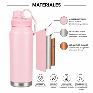 Termo Botella Térmico Acero Inoxidable 1000 ml Antiderrame