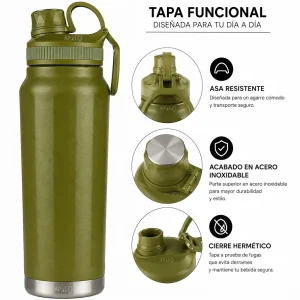 Termo Botella Térmico Acero Inoxidable 1000 ml Antiderrame