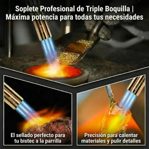 Antorcha Soplete De Gas Butano Chorro Triple Para Soldadura