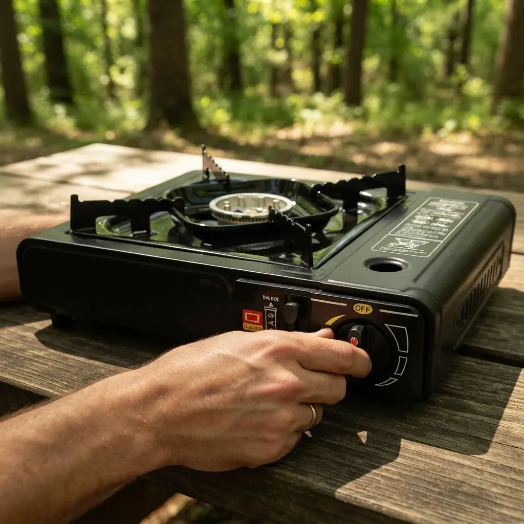 Estufa Portatil Fogon Camping + Accesorios + 2 Gas Butano