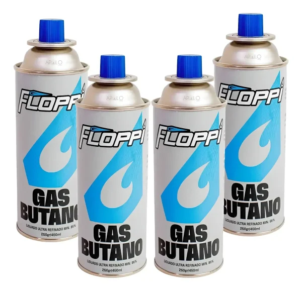 Tanque Gas Butano X 4 Und Cocina Soplete Encendedor Camping