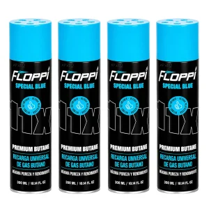 Recarga Gas Butano X4 Und Tanque Soplete Encendedor + Adaptador