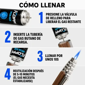 Recarga Gas Butano X2 Und Tanque Soplete Encendedor + Adaptador