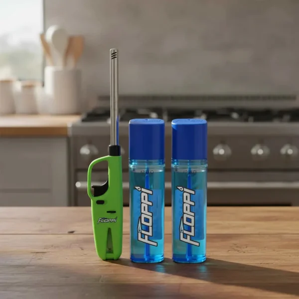 Encendedor Mechero Briquet Cocina + 2 Recargas Gas Butano