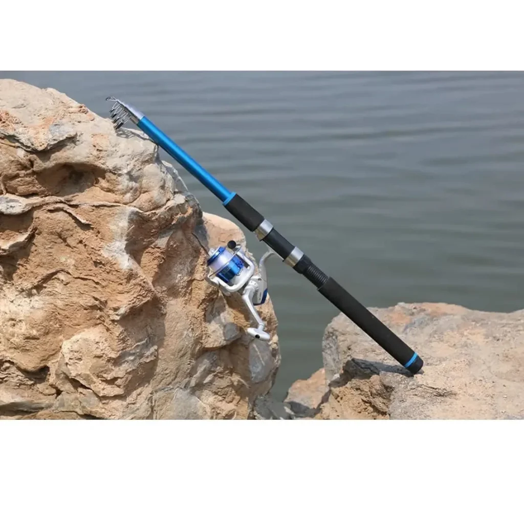 Caña De Pescar Telescópica Bara 2.1 Mts Carrete Nylon + Anzuelos