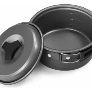 Set Cocina Estufa Gas Portatil + Portacomidas Olla Sarten Camping