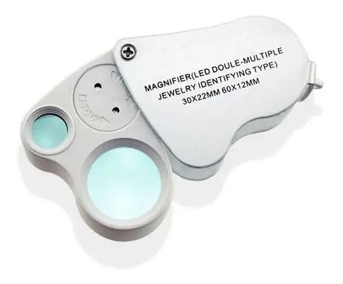 Lupa De Joyería Aumento 30x y 60x Con Iluminación Led X 12 Und