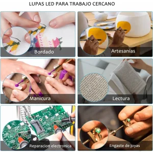 Gafas Lupa Aumento Proteccion Vision Luz Led Zoom 160 %