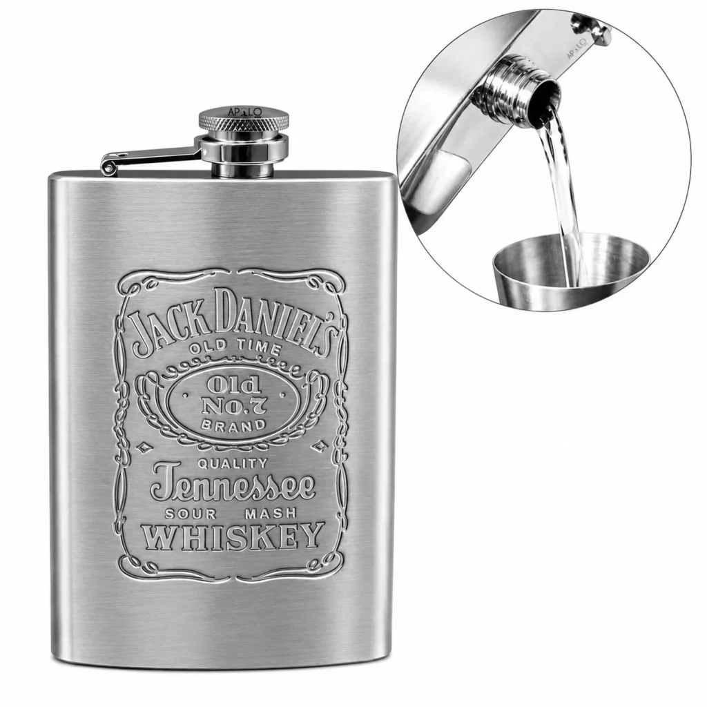Licorera Whiskera Portatil Jack Daniels 8 Onz Acero Inoxidable