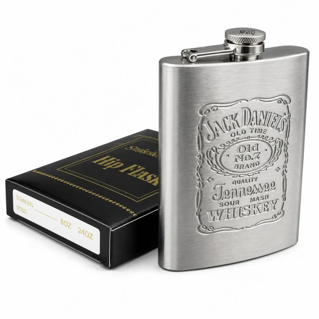 Licorera Whiskera Portatil Jack Daniels 8 Onz Acero Inoxidable