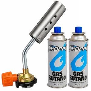 Antorcha Soplete Flameador Soldadura Salida Ancha + 2 Butano