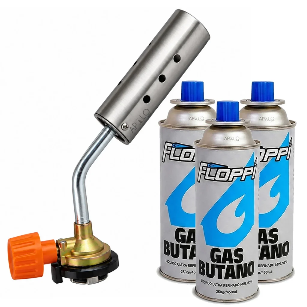 Antorcha Soplete Flameador Soldadura Salida Ancha + 3 Butano