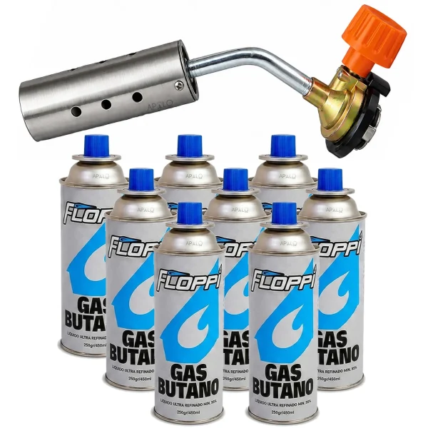 Antorcha Soplete Flameador Soldadura Salida Ancha + 8 Butano