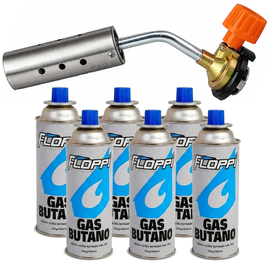 Antorcha Soplete Flameador Soldadura Salida Ancha + 6 Butano