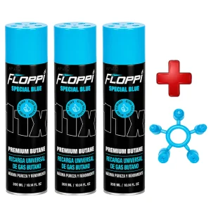 Recarga Gas Butano X3 Und Tanque Soplete Encendedor + Adaptador