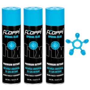 Recarga Gas Butano X3 Und Tanque Soplete Encendedor + Adaptador