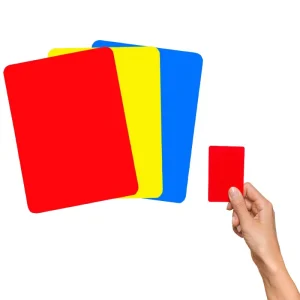Set Tarjetas Arbitro Juez Libretas Arbitraje Amarilla Azul Roja